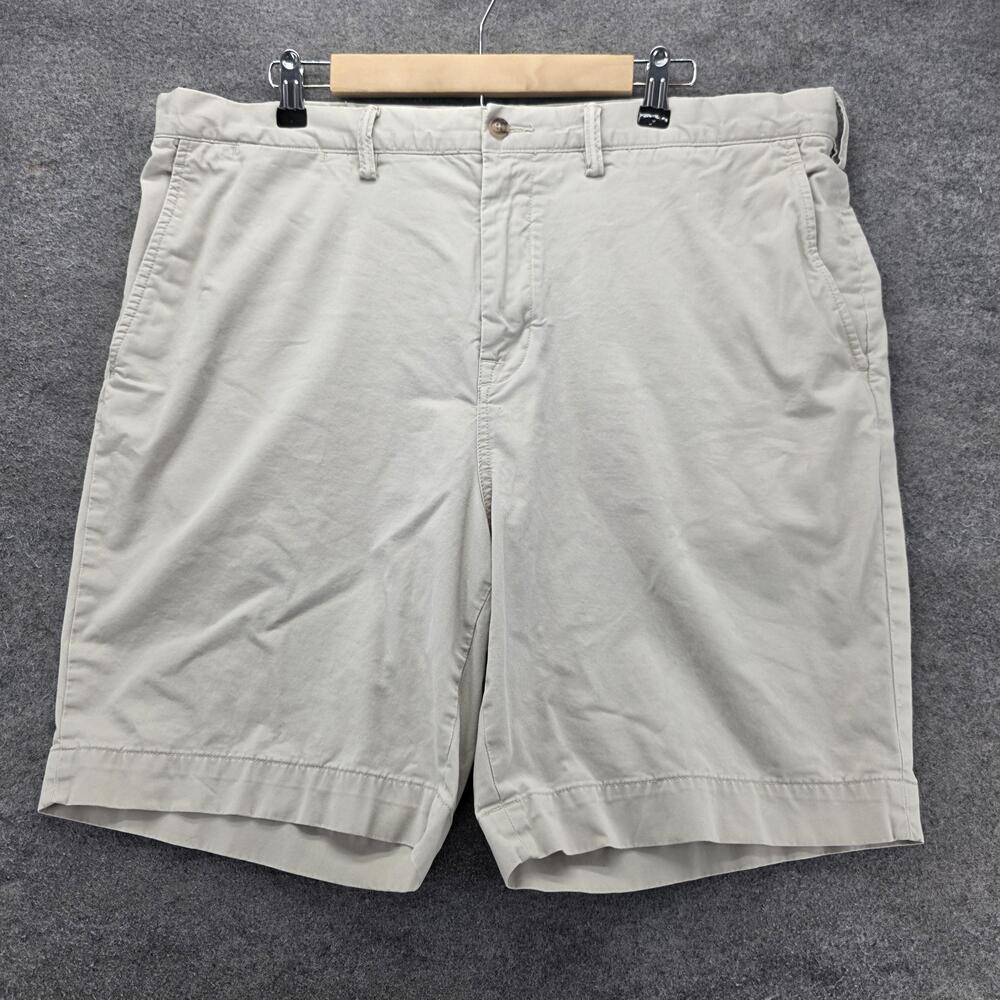 Polo Ralph Lauren Shorts Mens 40 Beige Chino Flat Front Pockets Stretch 9 Inseam